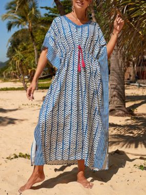 Summer Beach Geo Print Lounge Cover-up