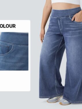Plus Size High Waist Elastic Jeans