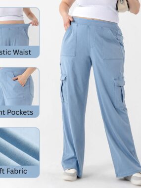 Soft and Loose Cargo Denim Pants