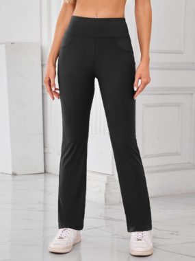 Daily High Waist Elastic Flared Pants