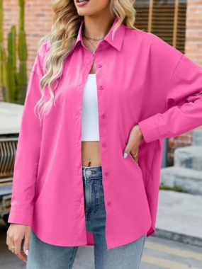 Basic Solid Color Pure Cotton Blouse