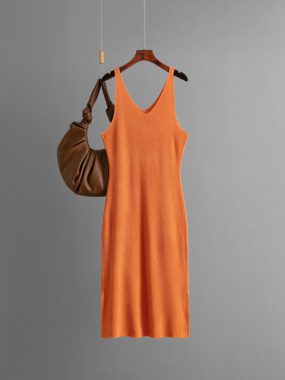V-Neck Slip On Knit Sundress