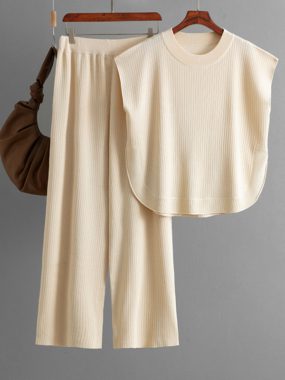 Sleeveless Round Neck Top And Casual Pants
