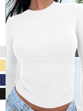 Multi-use Round Neck Slim Fit Elastic Tee