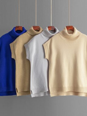 All Year Round Turtle Neck Sleeveless Knit Sweater