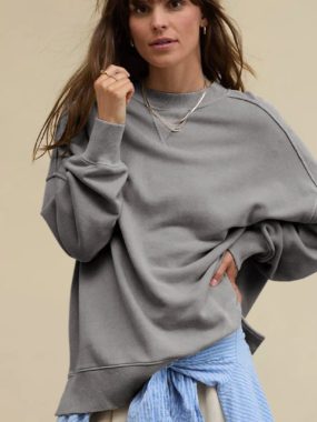Loose Fit Long O-Neck Pullover