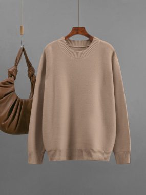 Viscose Round Neck Loose Fit Knitted Sweater