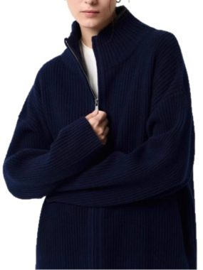 Zip Up Thick Ribbed Knitted Cardigan/Jacket