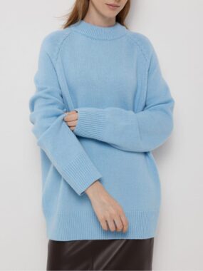 Wool Blend Round Neck Casual Comfy Loose Sweater