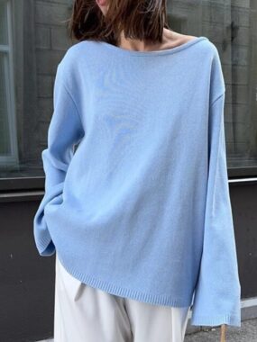 Cotton Loose And Relaxed Knit Backless Sweater