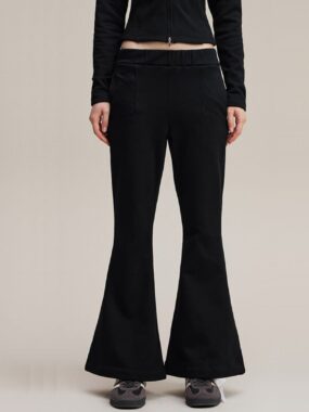 Flared Legs Pants With Small Hem Slits