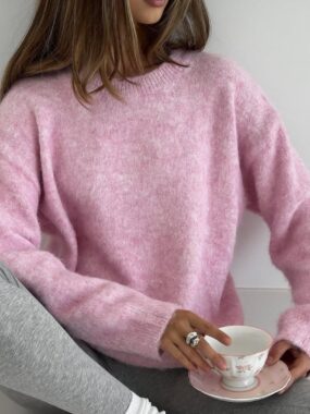 Heather Neck Cotton Wool Blended Sweater