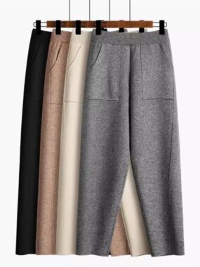 Classic Harem High Waist Elastic Knit Pants