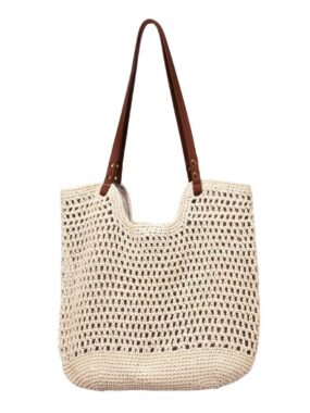 Weaved Hollowouts Tote Shoulder Bag