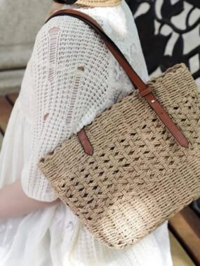 Soft Hand-Woven Straw Bucket Shoulder Bag