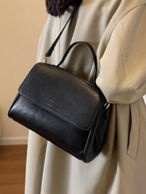 Tote Bag With A Big Flap And Detachable Strap