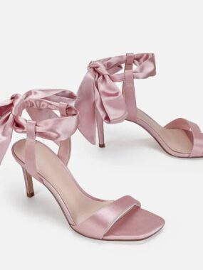 Open Tie-Around Ankle Big Bow-Knot Thin Heels