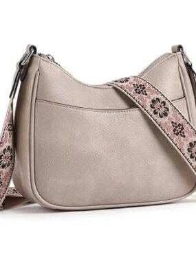 Crossbody Saddle Bag With Embroidered Strap