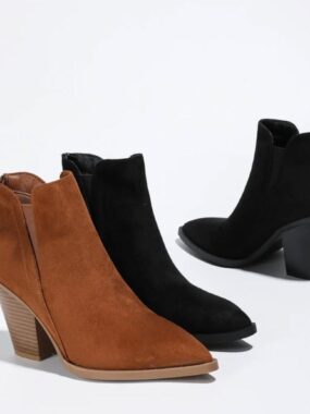 Pointed Toe Ankle boots With back Zipper
