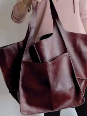 Big Capacity Double Handle Tote With Side Pockets