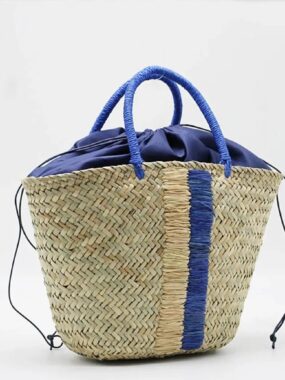 Big Capacity Straw Bag with Stripes