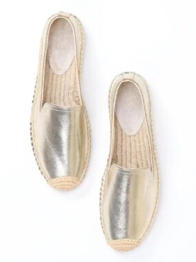 Genuine Leather Closed Back Espadrilles