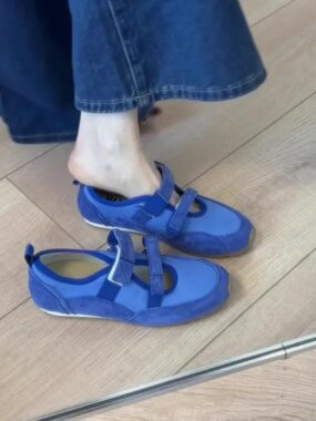 Real Suede Double Velcro Sneakers Ballerinas