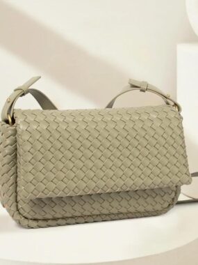 Weaved Rectangle Bag with Detachable Strap