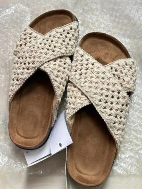 Boho-Chic Slide Macrame Woven Sandals