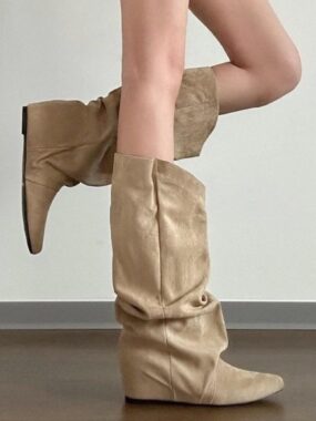 Slouchy Faux Suede High Boots