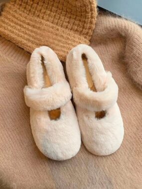 Full Plush Faux Fur Mary Janes