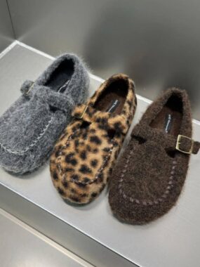 T-strap Fuzzy Felt Mary Janes