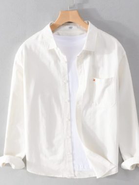 Men's Casual Long-sleeved Pure Cotton Shirt