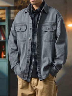 Pure Cotton Winter Jacket with Chest Pockets