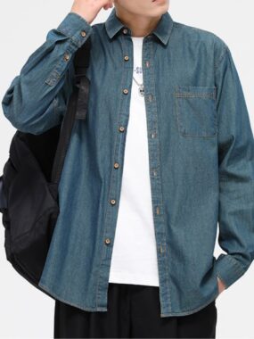 Pure Cotton Winter Casual Denim Shirt