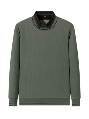 Mens Autumn Half Button Lapel Collar Waffle Shirt