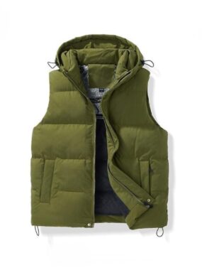Mens Hooded Thermal Thick Cotton Filled Vest
