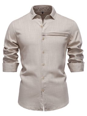 Men's Long Sleeve Linen Blend Shirt