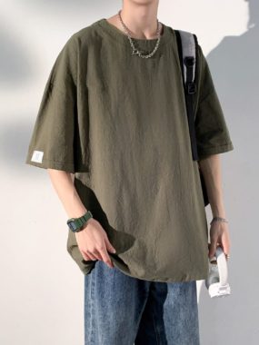 Basic Oversized Cotton Blend T-shirt