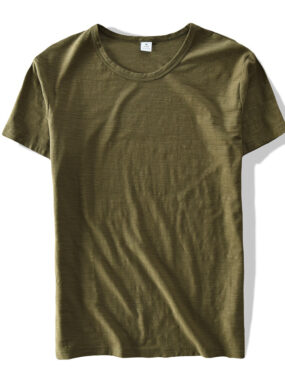 Basic Solid Color Pure Cotton Round Neck T-shirt