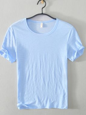 Basic Solid Color Pure Cotton Round Neck T-shirt
