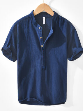 Cotton Linen Short Sleeves Breathable Shirt