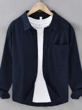 Thin Cotton Linen Blend Long-sleeved Shirt