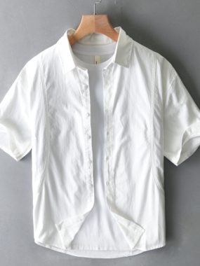 Pure Cotton Men's Summer Short Sleeve Casual Shirt