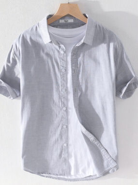 Summer Vibe Shorts Sleeve Cotton Shirt