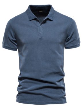 Washed Pique Cotton High-end Polo T-shirt