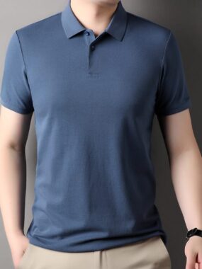 Basic Solid Color Pure Cotton Polo Shirt