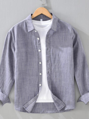 Breathable Lyocell Linen Blended Long Sleeve Shirt