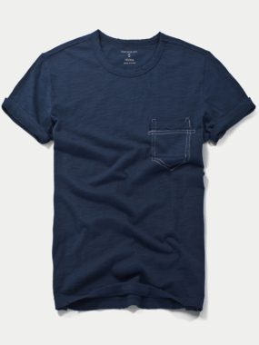 Cotton Basic Tee with Contrast Chest Pocket
