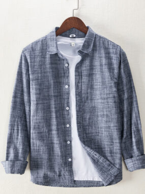 Summer Cotton Textured Long Sleeve Shirt